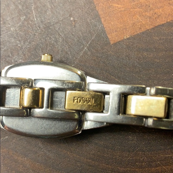 Fossil F2 silver/gold color tank watch